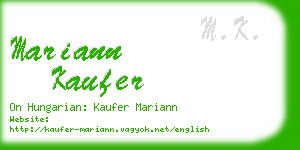 mariann kaufer business card